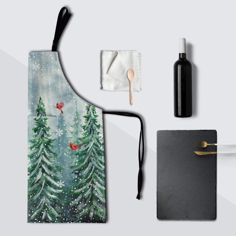 Granbey Colorful Dog Paws Apron, Christmas Tree, 28 x 33"