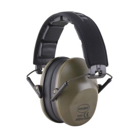 TITUS Slim-line Earmuffs and Safety Glasses Combo Pack (Olive, Pink Frame w/Smoke Lens)