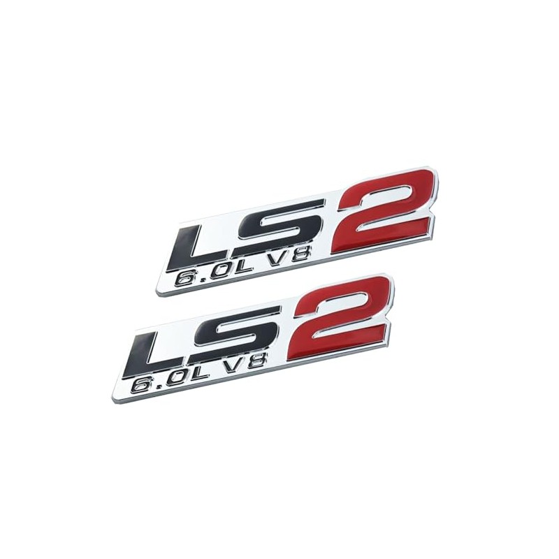 Pair Set LS2 6.0L V8 Engine 3D Letter Side Badge