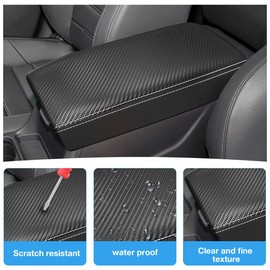 INTGET for 2025 2024 2023 Honda CRV Center Console Cover Leather Middle Armrest Cover Center Console Lid Protector for Honda CRV 2025 Accessories (Carbon Fiber Console Cover)