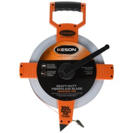 Keson OTR10300 Open Reel Fiberglass Tape Measure Reel (Graduations: 1/10, 1/100), 300-Foot