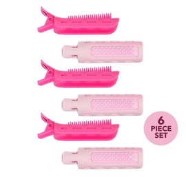 Expressions 6pc Styling Curling Clips - Easy-to-Use Dual-Purpose Hair Clips for Curling and Volumizing |Heat Resistant Hair Clip Set, Premium Quality Hair Accessories for Women (PINK)