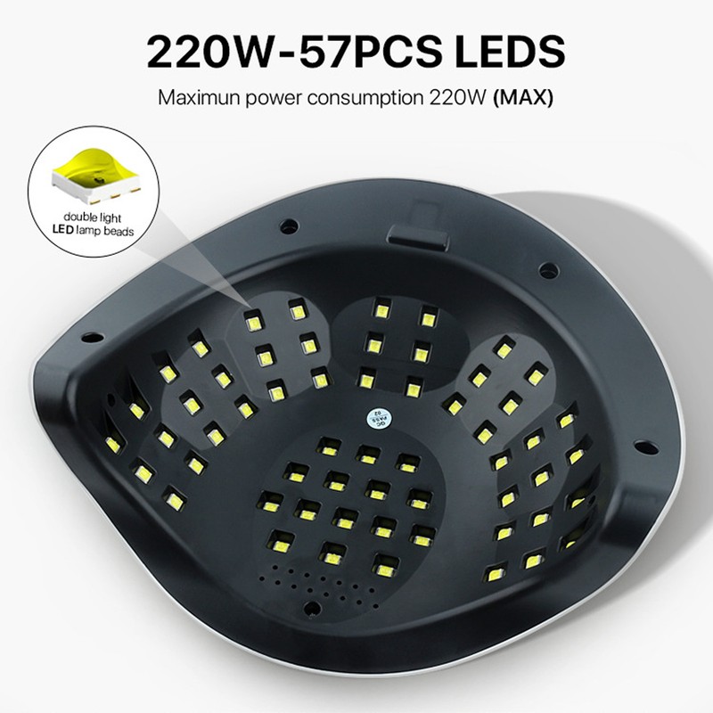 LED UV Nail Dryer 220W 57pcs Lamp Chips 4 Timers