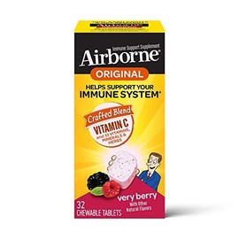  Airborne Very Berry Chewable Tablets, 32 count - 1000mg of Vitamin C - Immune Support Supplement (Packaging May Vary) ( Pack of 7)