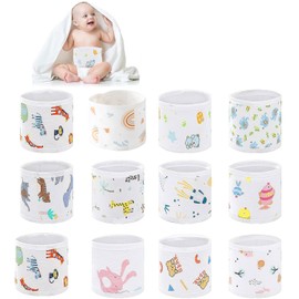 Taicols 12 piezas de dibujos animados para bebés recién nacidos, Cinturón de ombligo para bebé, bandas para el ombligo, banda suave para el ombligo, para bebés de 0 a 12 meses, 12 estilos