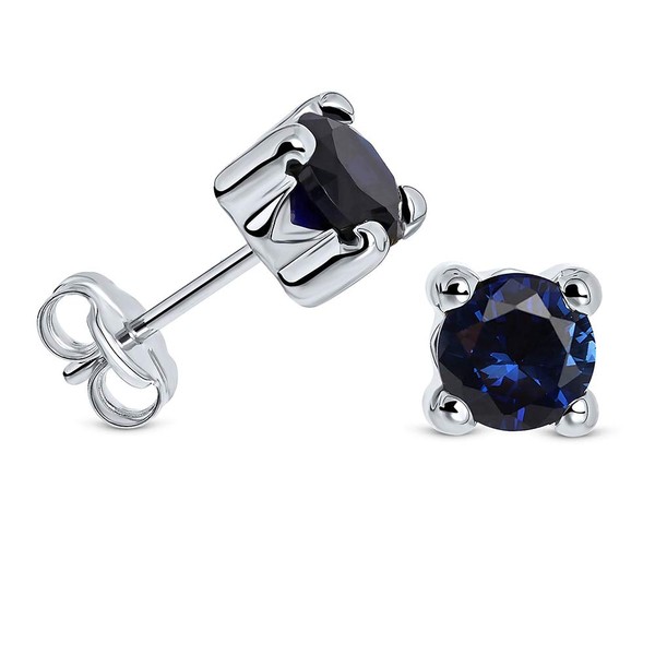 Miore 4-Prong Gold Earrings for Women Solitaire Round Studs with