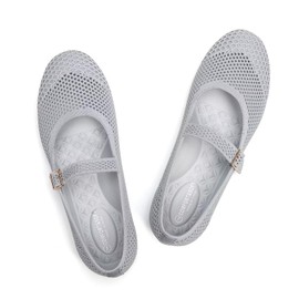 Frank Mully Womens Round Toe Slip On Flat Ballet Shoes Comfortable Shoes Knitted Casual Women Shoes, gray