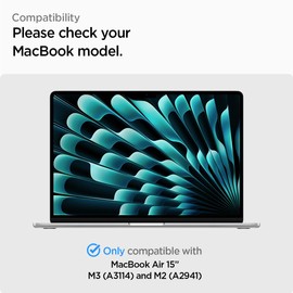 Spigen Thin Fit Case Compatible with 15 Inch MacBook Air 2024 M3, 2023 M2 2941 Transparent Protective Hard Shell - Crystal Clear