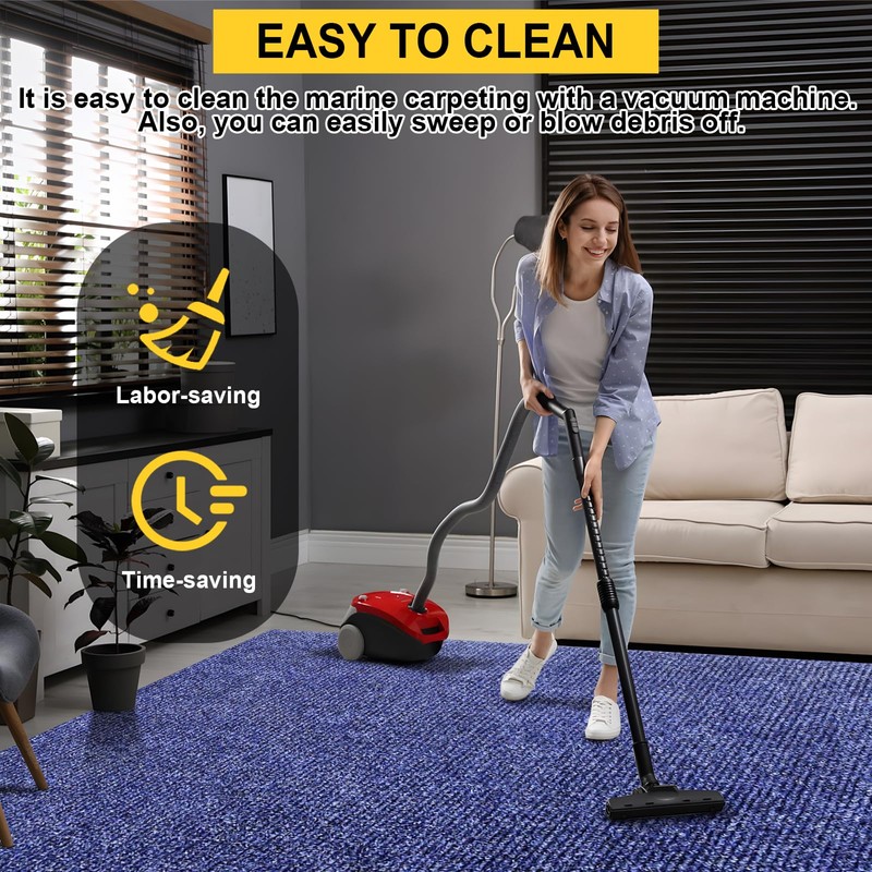 Grefinity Marine Carpet,6 FT x 10 FT Deep Blue Indoor