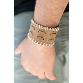 Paparazzi Mens bracelet WEST SIDE STORY brown suede NEW