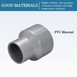 QUARKZMAN 75 mm x 50 mm PVC Reduction Coupling x 1 Piece DWV Coupling Connector for Pipe Fittings for Buildings Irrigation Installation Grey