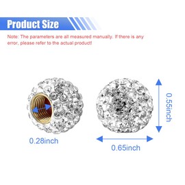 4PCS Bling Diamond Car Tire Valve Stem Cap, Crystal Rhinestone Wheel Valve Protective Cover, Dustproof Auto Tire Air Cap, Universal Vehicle Accessories for Sedan SUV Truck Motorcycle Bike (White)