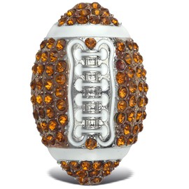 Aqua79 Football Sparkling Refrigerator Magnet - Silver Sparkling Charm Rhinestones Crystals, Cute Sparkly Sports Magnet for Kitchen Door Fridge, Cool Home and Office Novelty Decor - 1.75 Inches