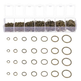 PATIKIL Jewelry Making Accessories Set, 4-10mm Open Jump Rings for Bracelet Necklace Making Findings Jewelry DIY, Ancient Bronze