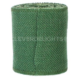 CleverDelights 4" Green Burlap Ribbon - Finished Edge - 10 Yards - Jute Burlap Fabric
