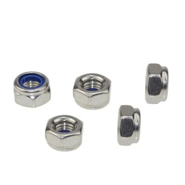 304 Stainless Steel Hex Nut Nylock Locknuts A2-70 (5, M10-Left Hand 1.5)