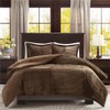 Pemberly Row Plush Down Alternative Comforter Set in Brown Full/Queen