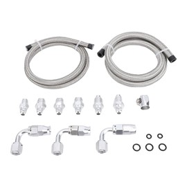 Luocute Power Steering Hose Kit, 25 Inch 6AN Power Steering Pump Hose Kit, Replacement for C10 LS Swap Connects Type 2