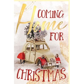 Skorpion Christmas Card Gold Foil Car Duck Coming Home for Christmas - with Envelope