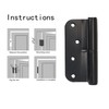 6-Pack Black Heavy Duty Lift Off Hinge, 4" X 3.5