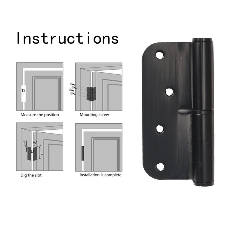 6-Pack Black Heavy Duty Lift Off Hinge, 4" X 3.5