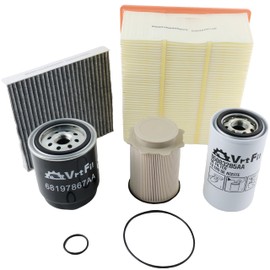 Ram 6.7L Cummins Diesel Filter Set for 2013-2018 Dodge 2500/3500–Replaces# 68157291AA, 68197867AA, 05083285AA, 53034051AB, 68406048AA Fuel/Oil/Cabin Air/Air Filters & Fuel/Water Separator