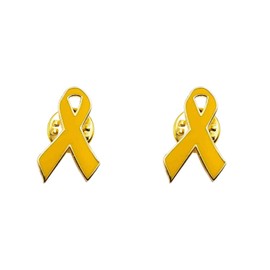 Café Viereck ® German Army Yellow Bow Pin - 1.5cm x 2.5cm - Solidarity Bow with Butterfly Clasp, Brass Brass enamel