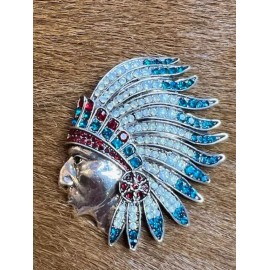 Unbranded INDIAN CHIEF ~ BROOCH/PENDANT