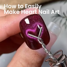 ESUOHYM 44Pcs Cat Eye Magnet For Nails Kits With 3 In 1 Magnets, Strong Square And Ball Magnets, Paper Clip For Heart Nail Magnet Sets Cateye Gel Polish Diy Design Tools For Home, Salon