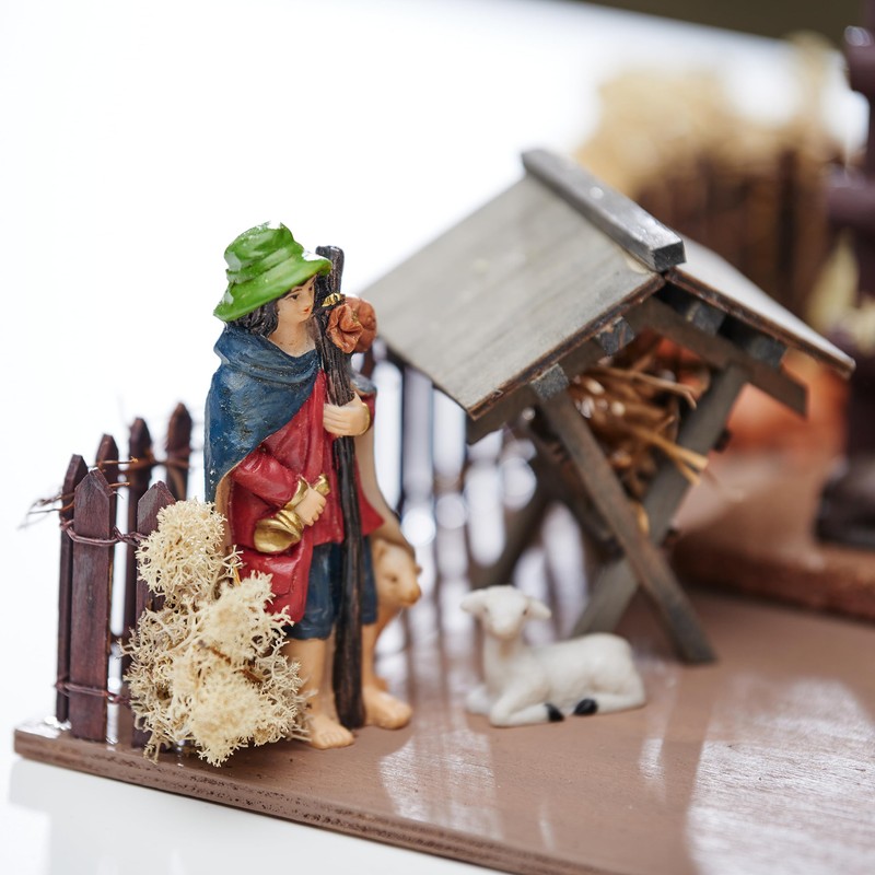 VBS Miniature Manger Approx. 7 cm wooden Christmas Nativity Scene