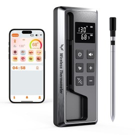 Paneceia NEW Meat Thermometer Digital Wireless, 800FT Long dist Remote Monitor mobile app
