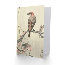 Artery8 Ohara Koson Crossbill On Tree Branch Japanese Fine Art Greeting Card Plus Envelope Blank Inside