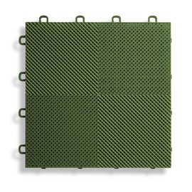 BlockTile B2US5030 Deck and Patio Flooring Interlocking Tiles Perforated Pack, Green, 30-Pack