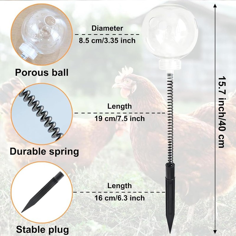 AIXXCUVQ 2piece Coop Interactive Slow Feeder Toy Chicken Enrichment Essential