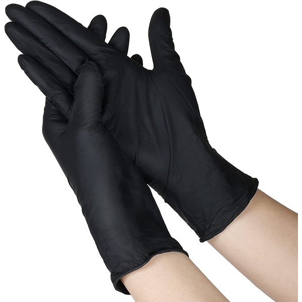 100 Pcs Disposable Gloves, Black Gloves