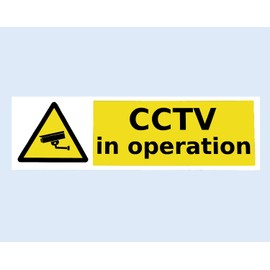CCTV in Operarion Sticker Outdoor/Indoor Waterproof Vinyl Sticker 150 x 45 mm