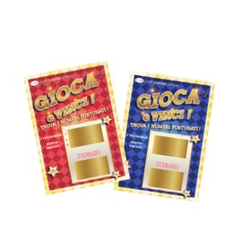 Tecnografica Scratch Cards Lottery Game, Humorous, Pack of 4, 72+ Years, 10.5 x 15 cm, Made in Italy