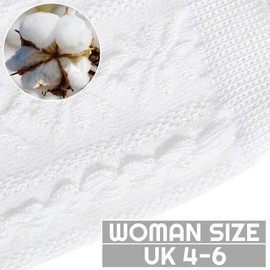 Zuimei 6 Pairs White Frilly Socks Women Cute Lace Socks Ruffle Ankle Socks Breathable Cotton Dance Dress Socks Frilly Crew Socks Princess Style for Women Ladies Girls