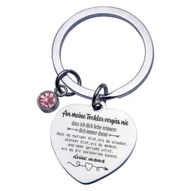 Rebundex Keyring with engraving heart gift for daughter for Christmas, birthday