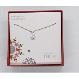 Nordstrom NIB Sterling Silver CZ Initial Necklace Nordstrom Rack J N L A M Gift Choose One
