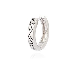 Single Celtic Hoop Earrings 925 Silver 16 mm Shiny Tarnish Resistant Viking Earrings, Silver