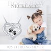 KINGWHYTE Dog Paw Necklace Heart Pendant 925 Sterling Silver Paw
