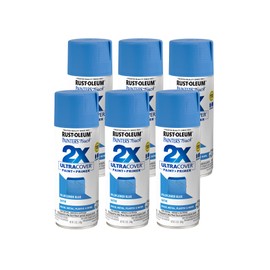 Rust-Oleum 334080-6PK Painter's Touch 2X Ultra Cover Spray Paint, 12 oz, Satin Wildflower Blue, 6 Pack