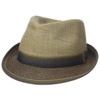 Scala Men's Matte Raffia and Braid Fedora, Brown, Large