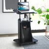 Tangkula Mobile Laptop Podium, Height Adjustable Sit to Stand Desk