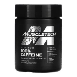 Muscletech 100% Caffeine 220 Mg 125 Tabletas Cafeina Cafeína Sabor Sin Sabor
