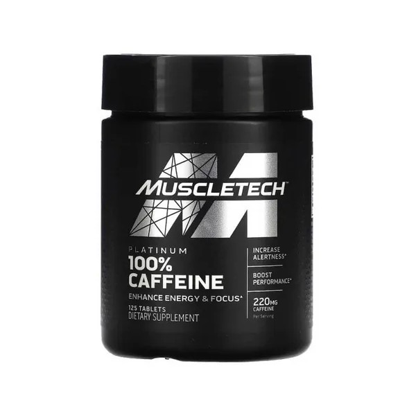 Muscletech 100% Caffeine 220 Mg 125 Tabletas Cafeina Cafeína Sabor