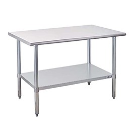 Profeeshaw Stainless Steel Prep Table NSF Commercial Work Table with Undershelf for Kitchen Restaurant 30×48 Inch
