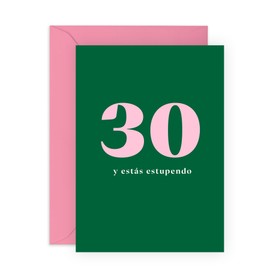Central 23 de 30 cumpleaños - Treinta y fabuloso - de feliz cumpleaños - Regalos de trigésimo cumpleaños para hombres y mujeres - Diseño minimalista moderno - Incluye pegatinas divertidas