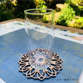 Sikten Nordic Goods Lithuanian Wooden Coaster No. 114, Stylish, For Underlaying Miscellaneous Goods and Vases, 3.9 x 3.9 inches (10 x 10 cm)